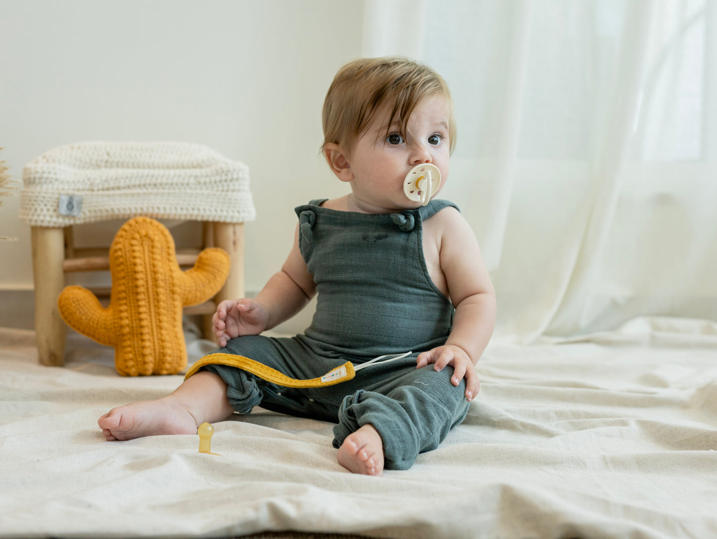 Beau Romper- Organic Cotton Muslin - Desert Sage