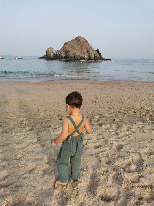 Beau Romper- Organic Cotton Muslin - Desert Sage