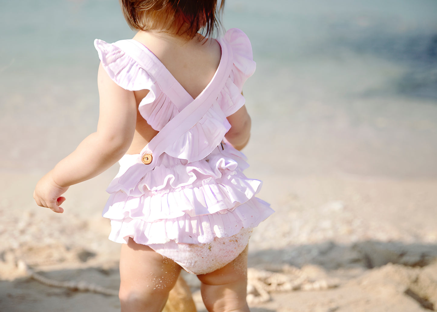 Athena Romper - Organic Cotton Muslin - Pearly Pink