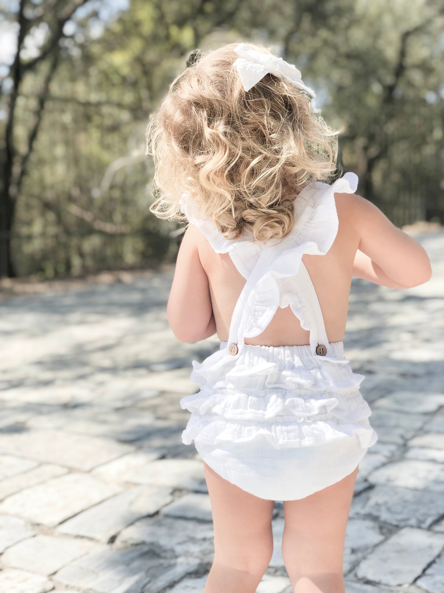 Athena Romper - Organic Cotton Muslin - Coconut White