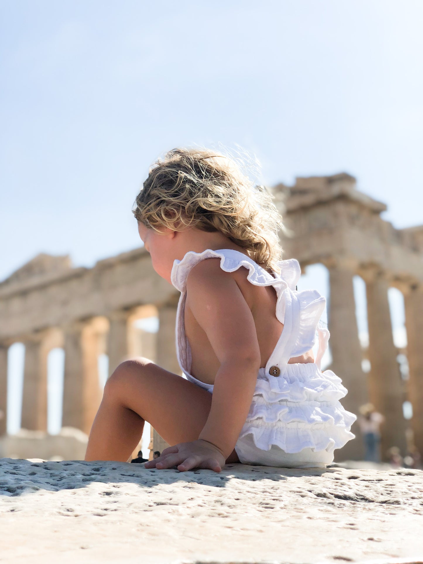Athena Romper - Organic Cotton Muslin - Coconut White