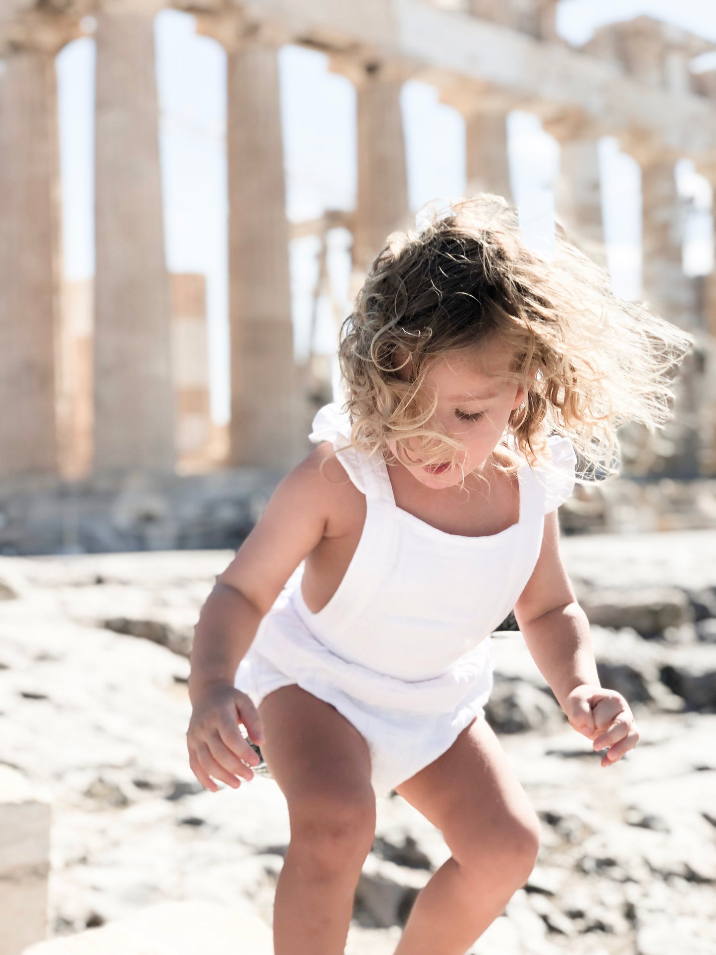 Athena Romper - Organic Cotton Muslin - Coconut White