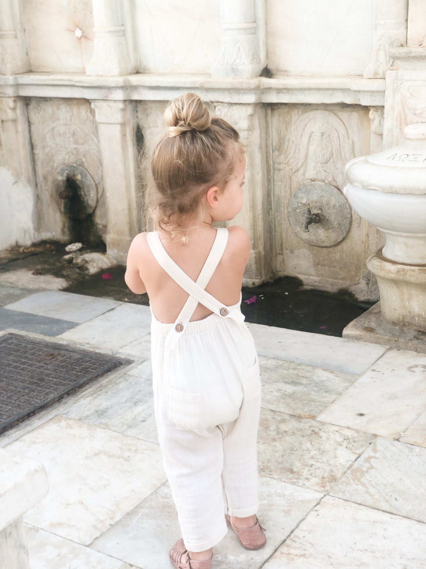 Beau Romper- Organic Cotton Muslin - Coconut White