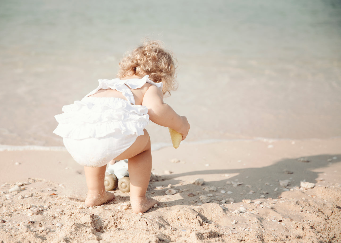 Athena Romper - Organic Cotton Muslin - Coconut White