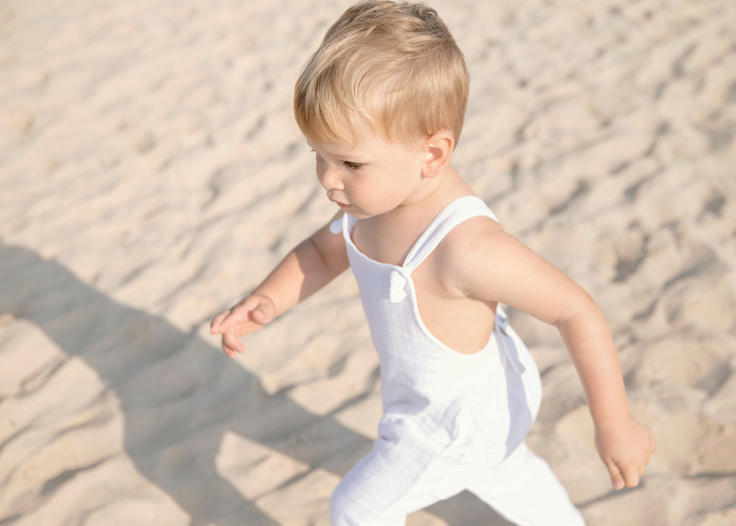 Beau Romper- Organic Cotton Muslin - Coconut White