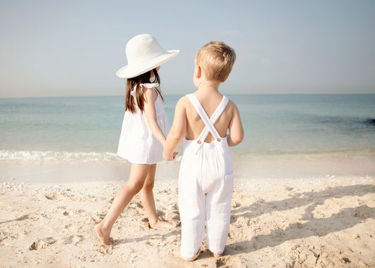 Beau Romper- Organic Cotton Muslin  - Coconut White