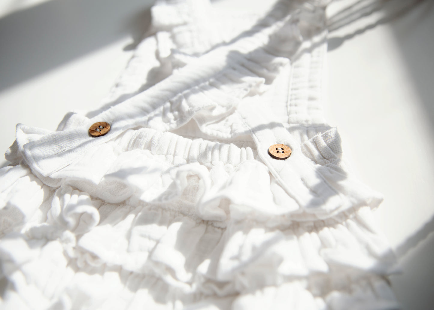 Athena Romper - Organic Cotton Muslin - Coconut White