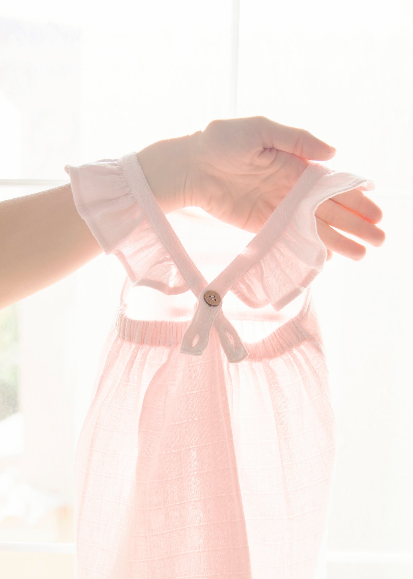 Lunar Dress - Organic cotton muslin - Pearly Pink