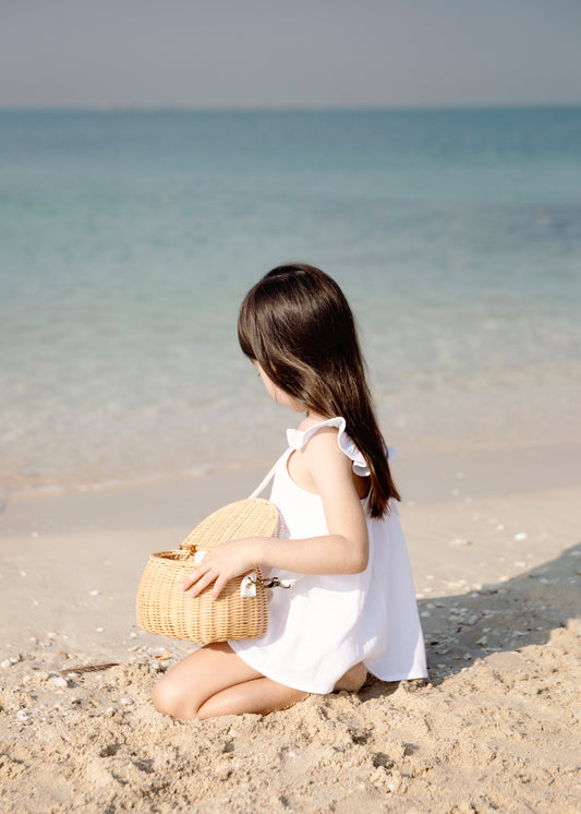 Lunar Dress - Organic cotton muslin - Coconut White